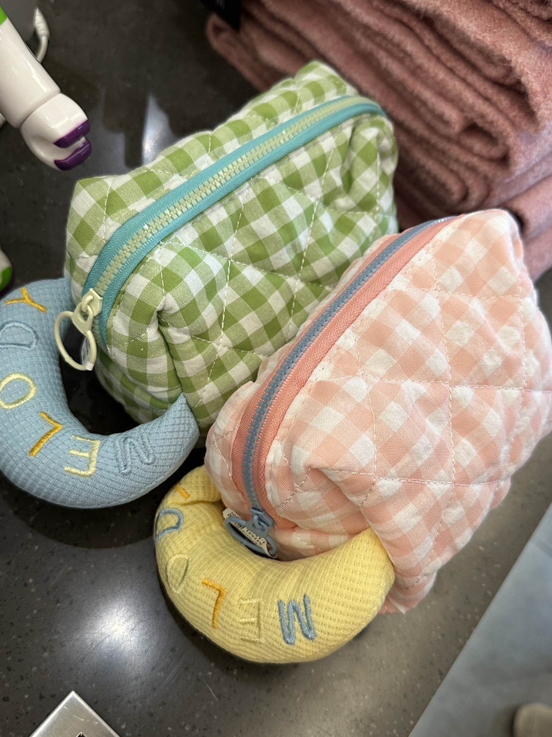 🇰🇷 糖果色 格紋化妝包