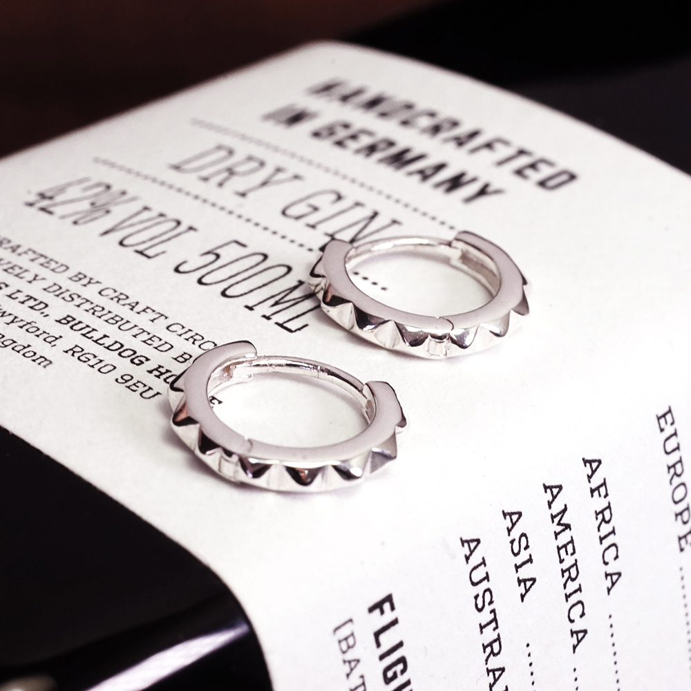 自信光芒 鉚釘造型 易扣式 925純銀耳環 女生 男生 中性耳環