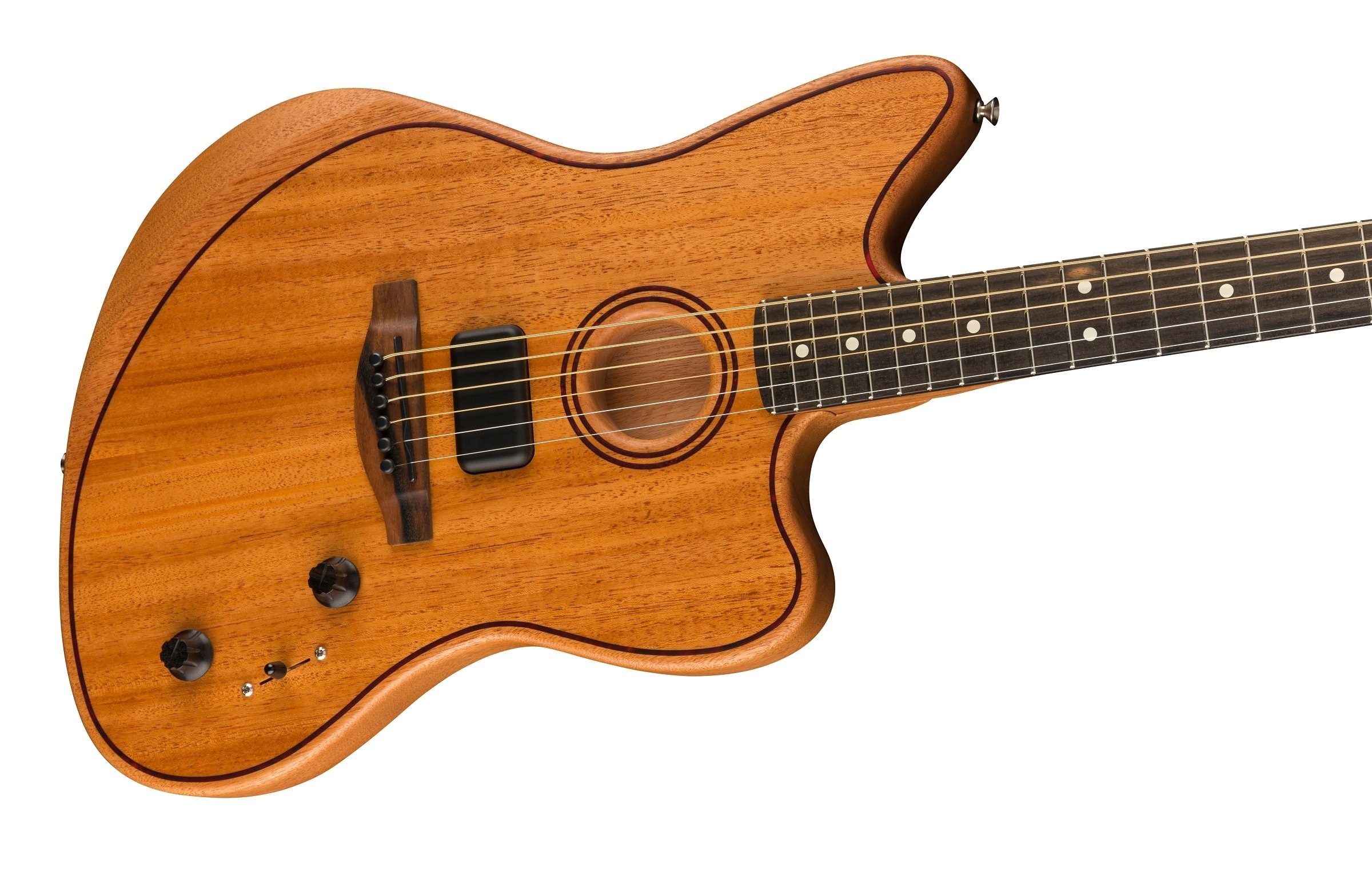 Fender Fender Acoustasonic Jazzmaster All-Mahogany 電木吉他 原木色 第 3 張圖片｜三峽吉他 / Bass