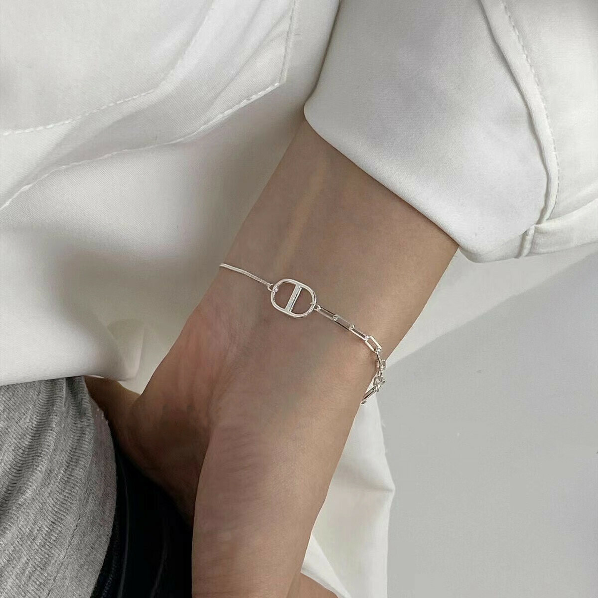 H02雙鍊拼接豬鼻手鍊