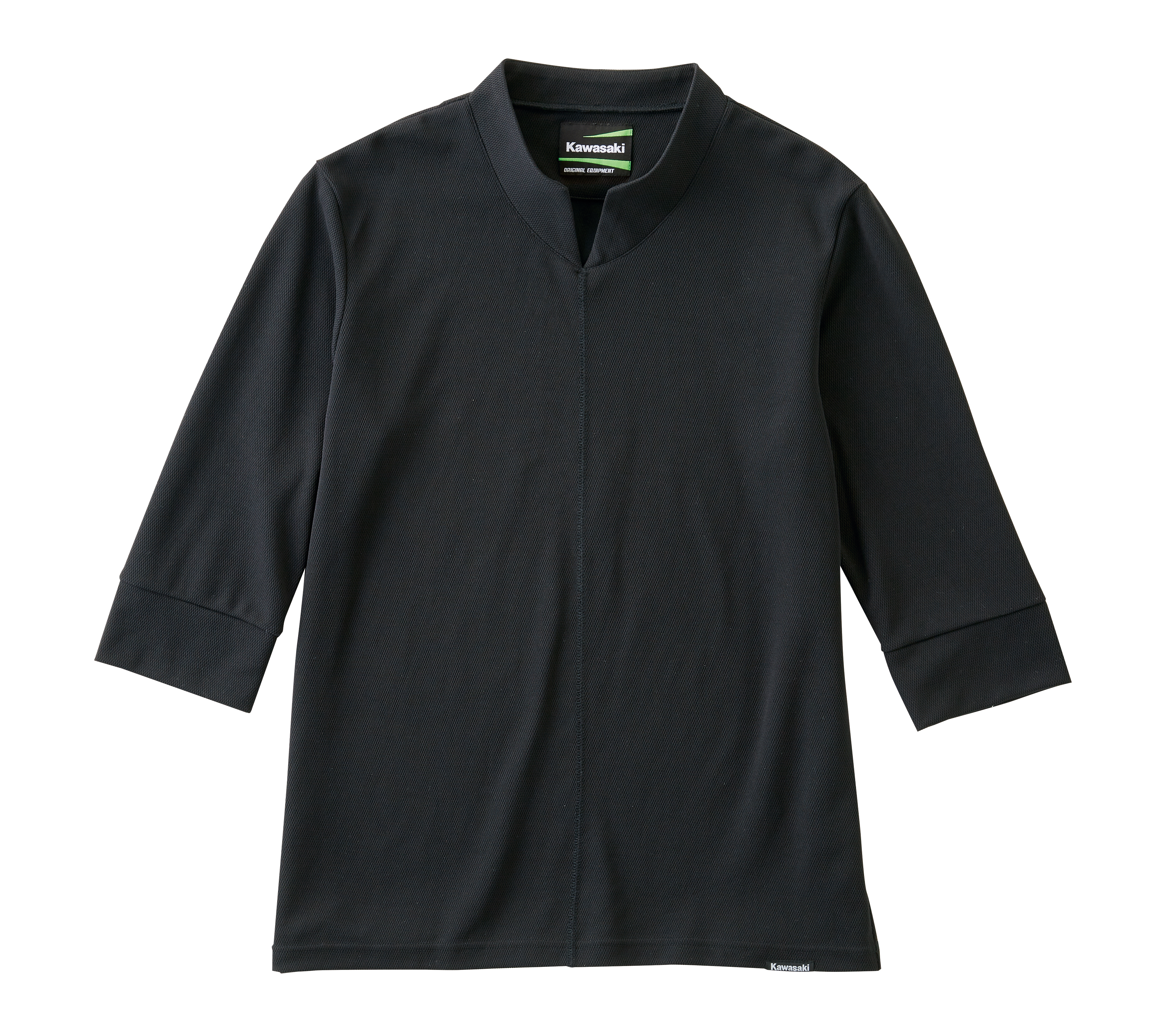 KAWASAKI 涼感抗UV七分袖亨利領衫