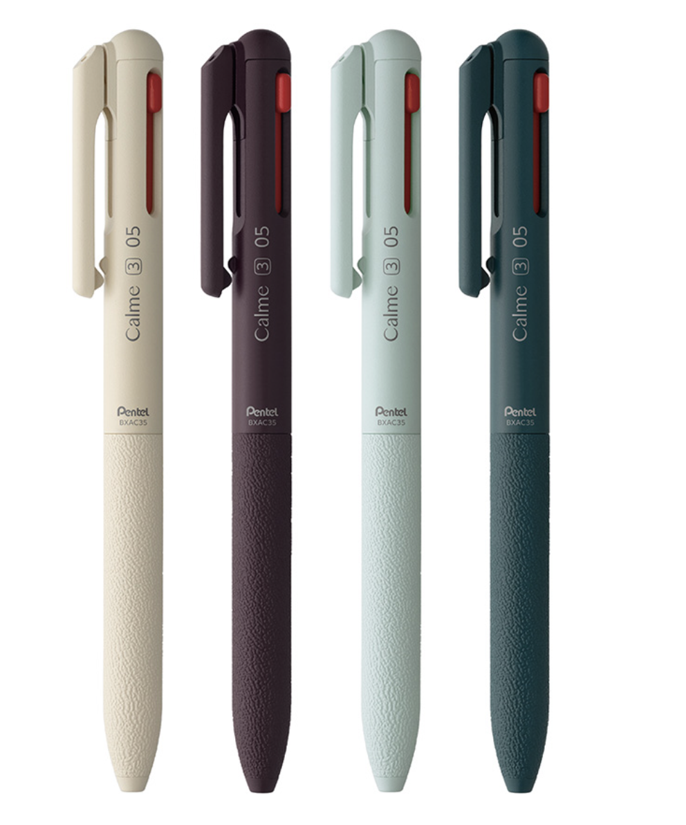 Pentel | Calme 靜暮輕油性筆 三色筆