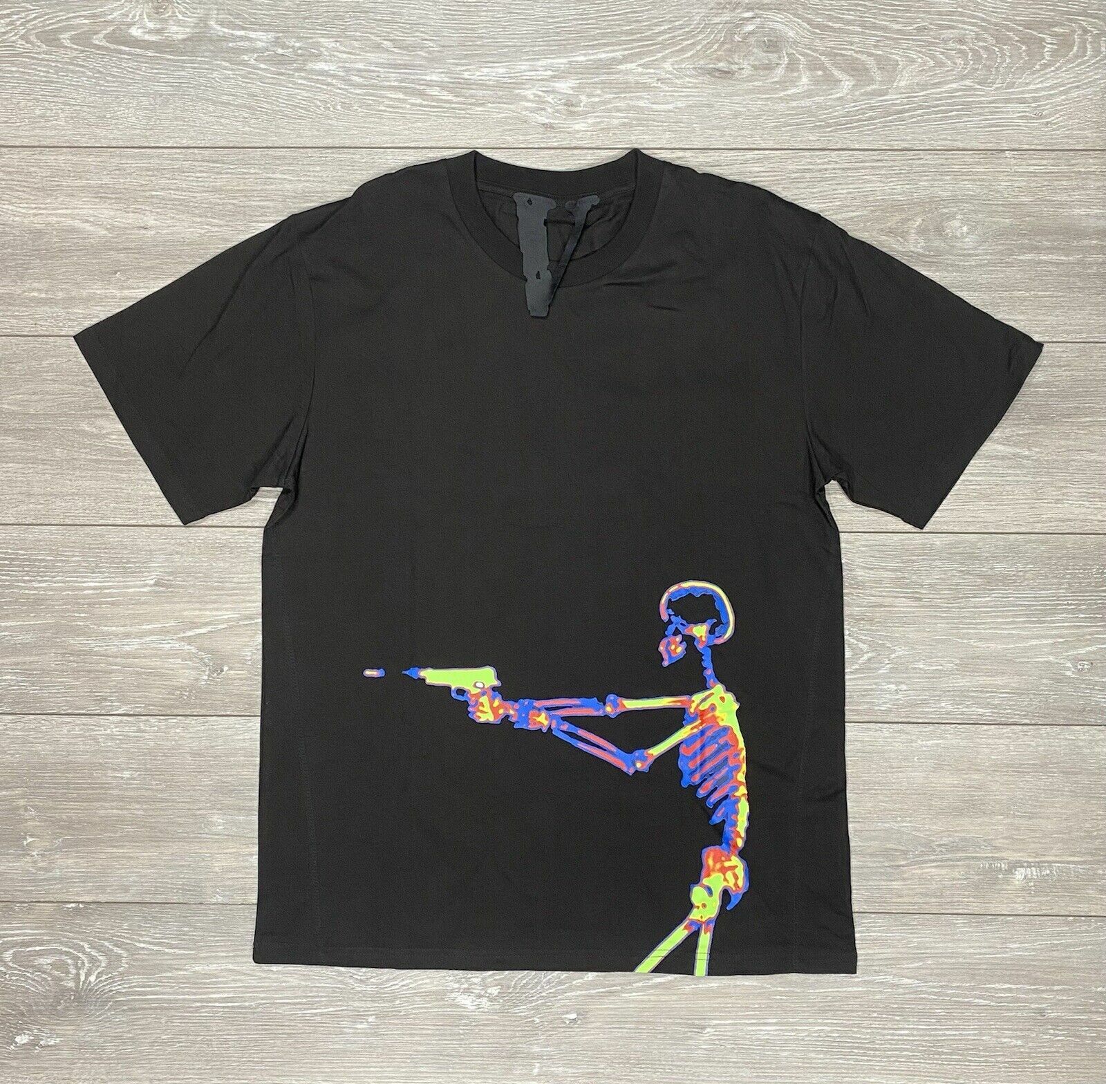 Vlone X Ray Black T Shirt Size Large Brand New Skeleton 