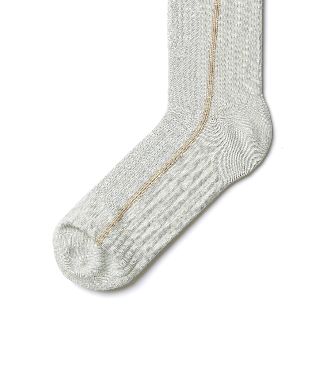 nozzle quiz® / Flat-sew midcalf socks 中高筒休閒襪 - 線杏／Line Apricot