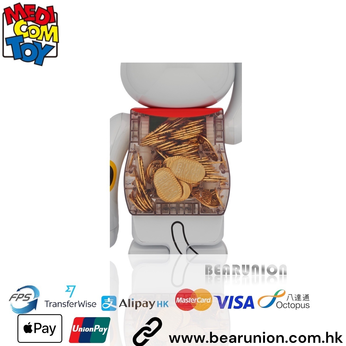 🥇現貨🥇 Bearbrick 1000% 招き猫 小判 白メッキ