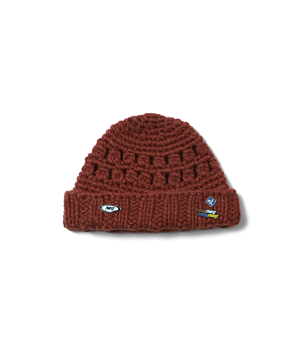 nozzle quiz® / Crochet Beanie (3Pins) 羊毛粗針織毛帽 - 棕／Brown