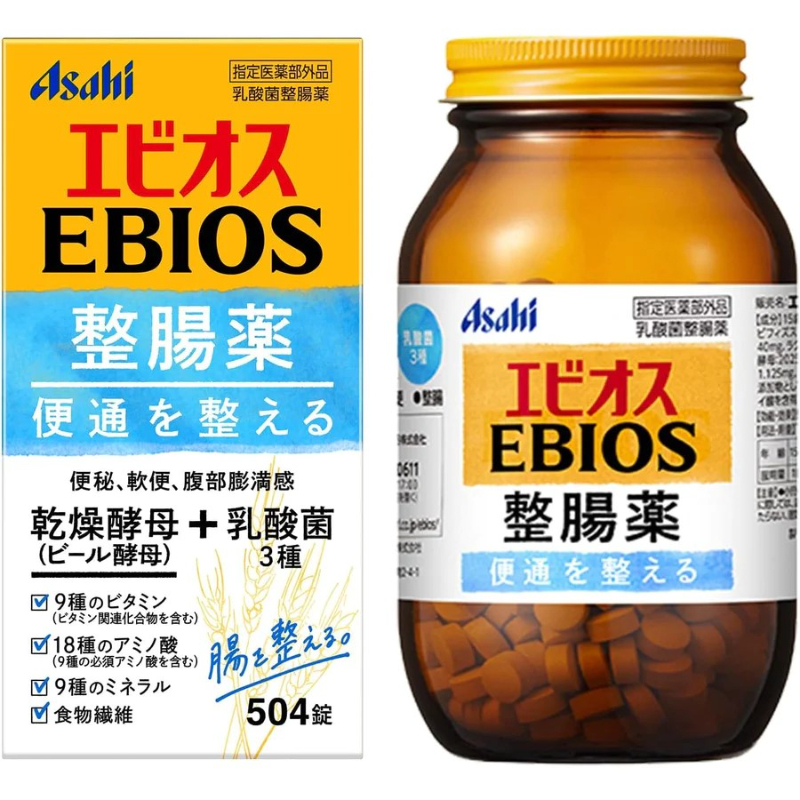 日本 Asahi Ebios 整腸藥 504錠｜乳酸菌＋酵母成分・改善便通・調整腸道環境