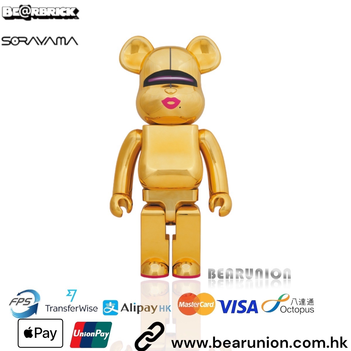MEDICOM TOY - BE@RBRICK SORAYAMA × 2G GOLD Ver. 1000% BEARBRICK 1000% SORAYAMA X 2G