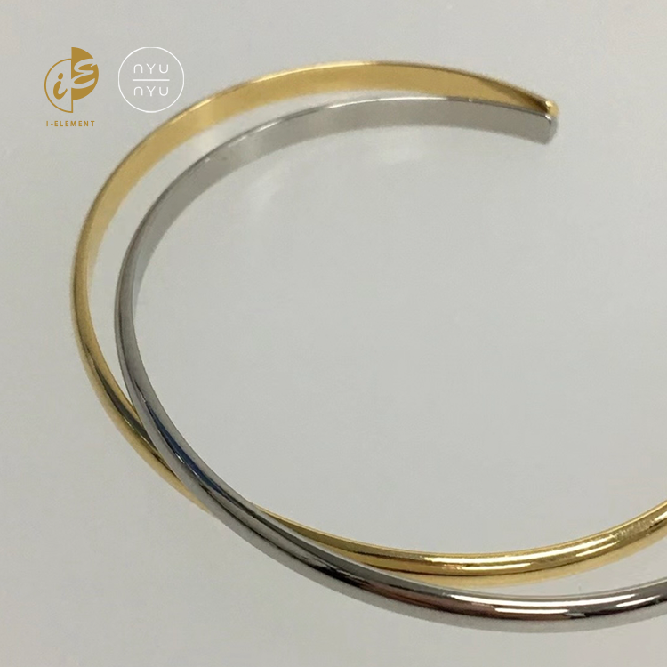 🇰🇷 Nyunyu 簡約開口金屬感手鐲 金/銀