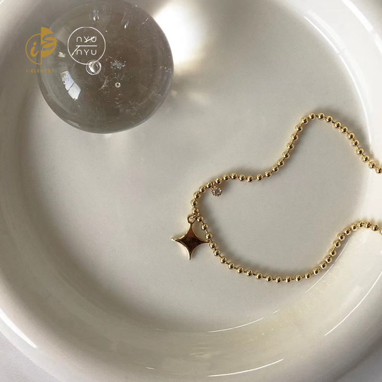 🇰🇷 Nyunyu 簡約四角星吊墜頸鏈 金/銀