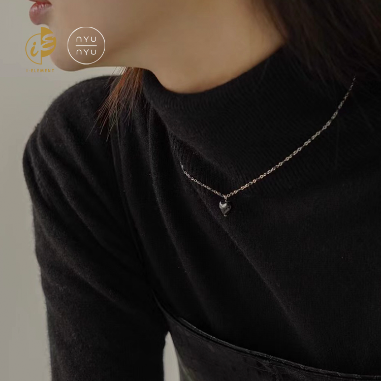 🇰🇷 Nyunyu 型格愛心吊墜頸鏈 金/銀