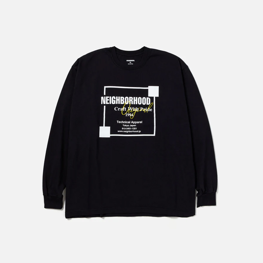 -(B5b04)-NEIGHBORHOOD NH. TEE LS-7 NBHD 24SS 薄長T 黑/白-241PCNH-LT07