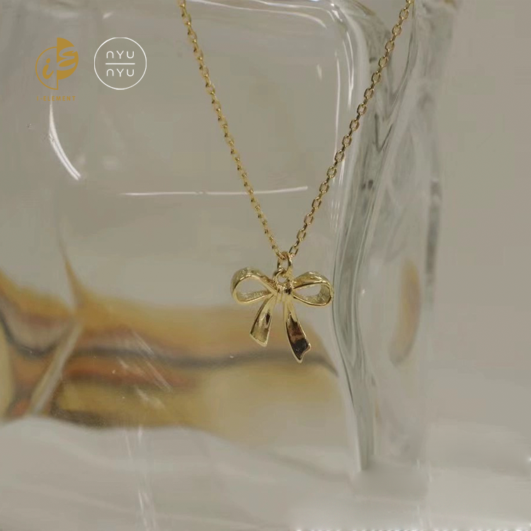 🇰🇷 Nyunyu 甜美蝴蝶結吊墜頸鏈 金/銀