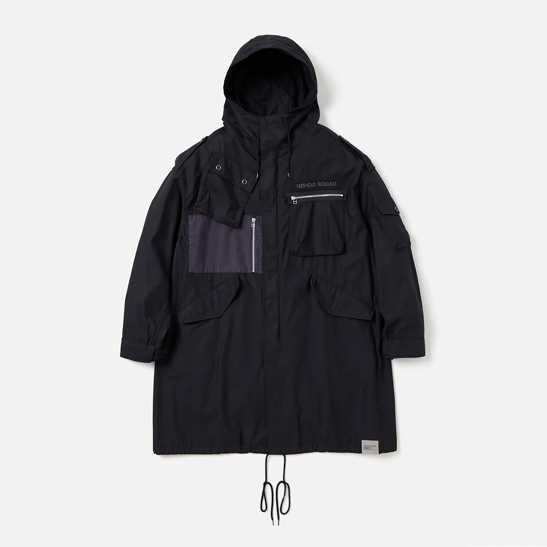 -(B6b)-NEIGHBORHOOD M-51 COAT MOD 軍裝 多口袋 長版外套 黑/橄欖綠-241UTNH-JKM03