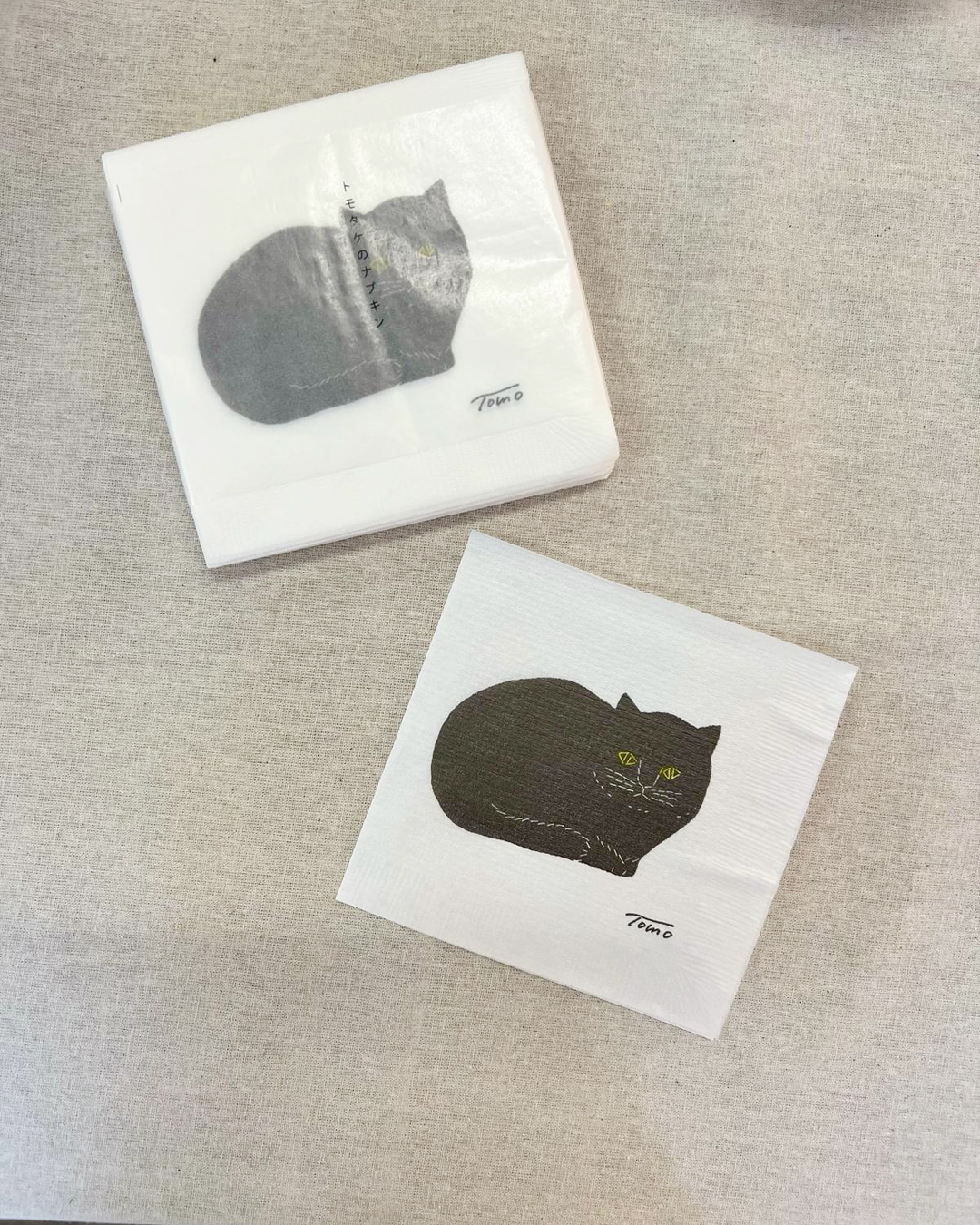 黑貓餐巾紙 50張(大貓)｜倉敷意匠 x Tomotake