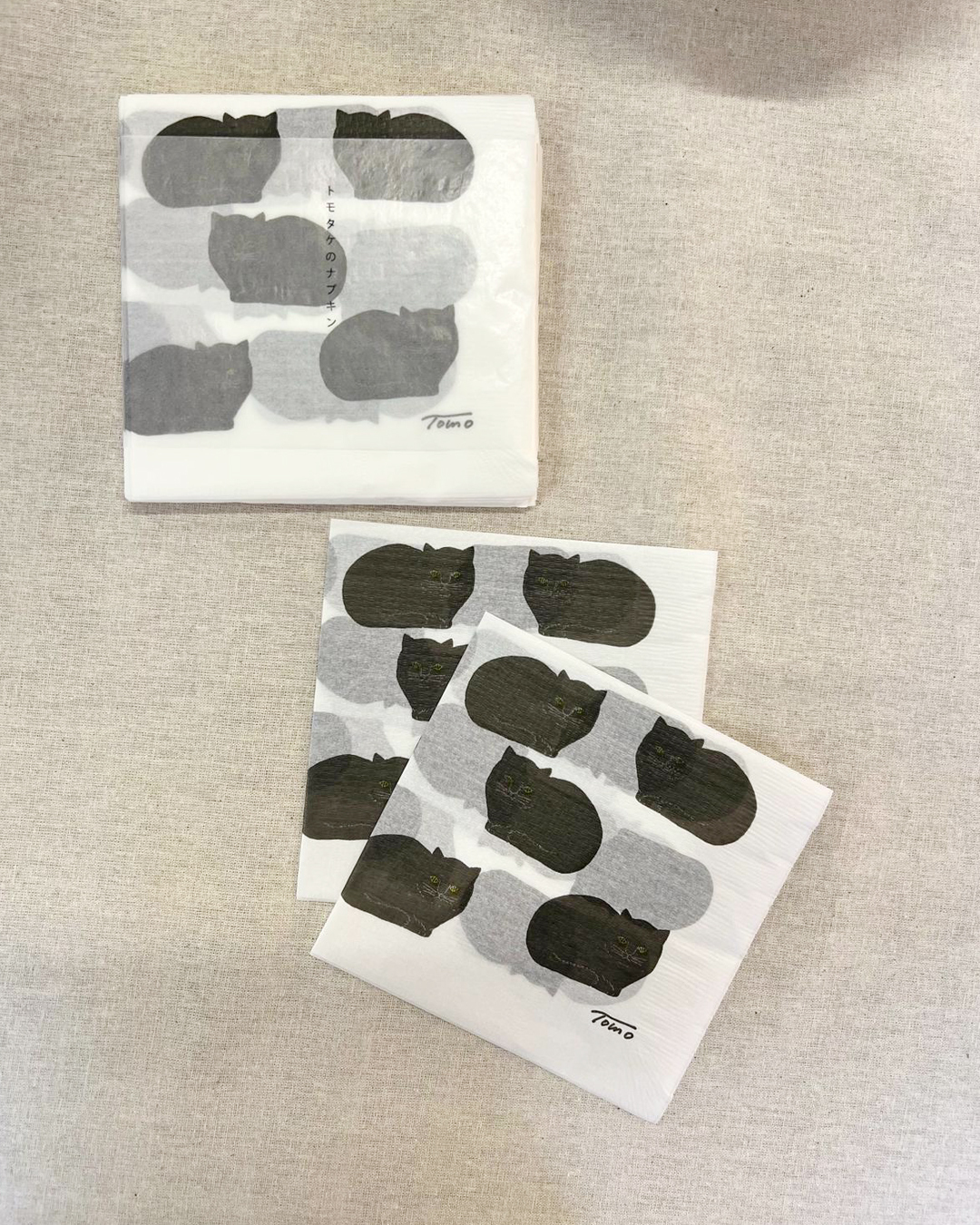 黑貓餐巾紙 50張(小貓)｜倉敷意匠 x Tomotake