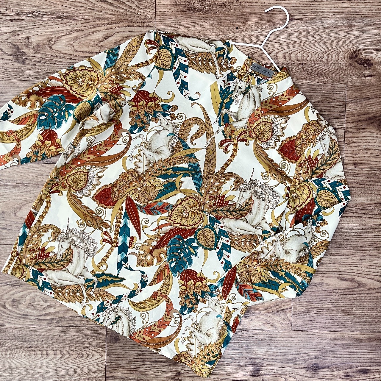 日本製華麗獨角獸圖案古著上衣