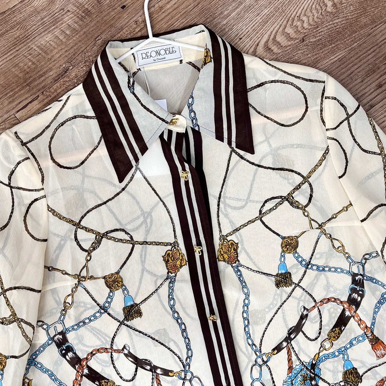 巴洛克風雪紡質透視古著上衣