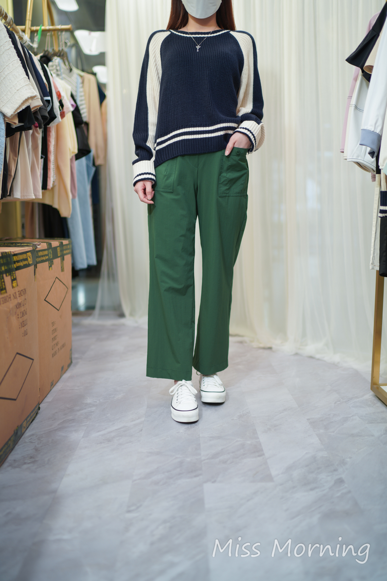 簡約拼色中薄針織衫(13725)