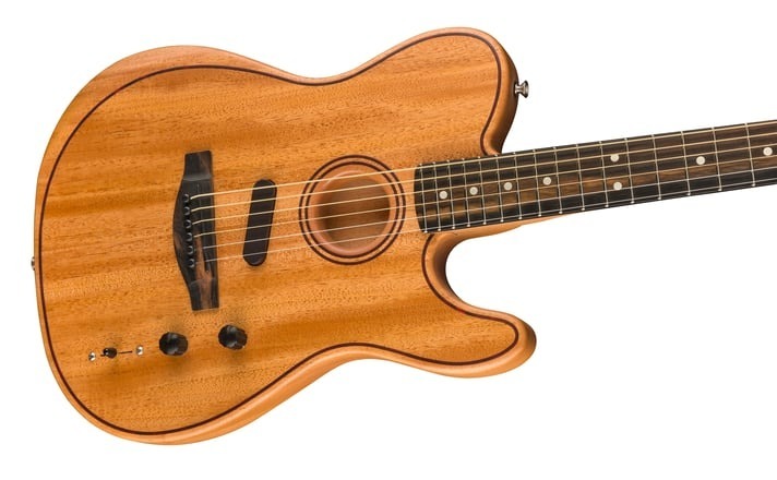 Fender Fender Acoustasonic Telecaster All-Mahogany 電木吉他 原木色 第 3 張圖片｜三峽吉他 / Bass