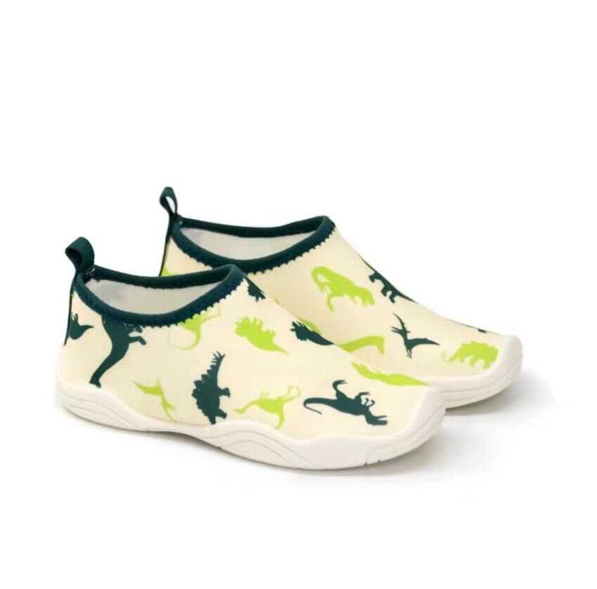 兒童恐龍厚底沙灘鞋 - 白