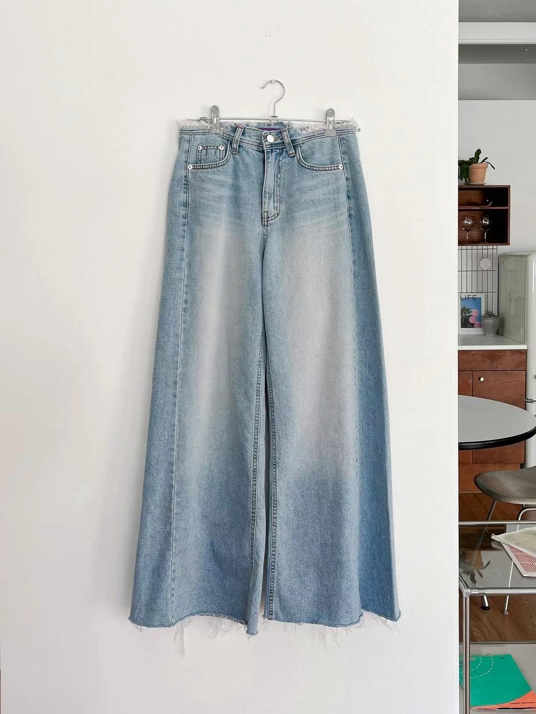 2.24 2162 闊腳毛邊牛仔褲