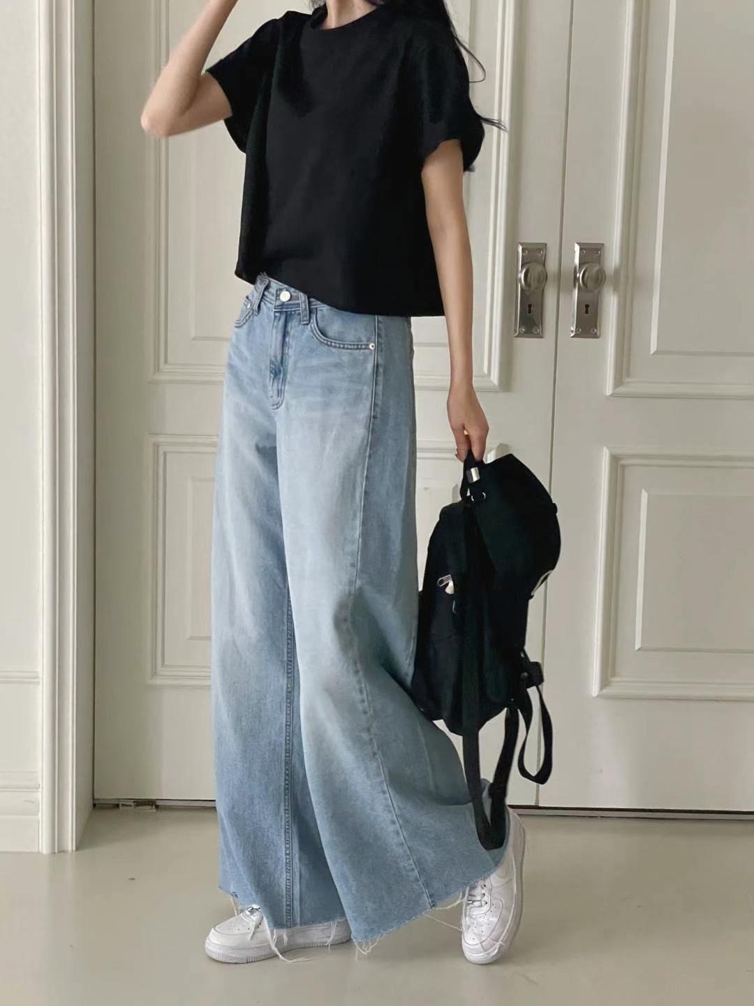 2.24 2162 闊腳毛邊牛仔褲