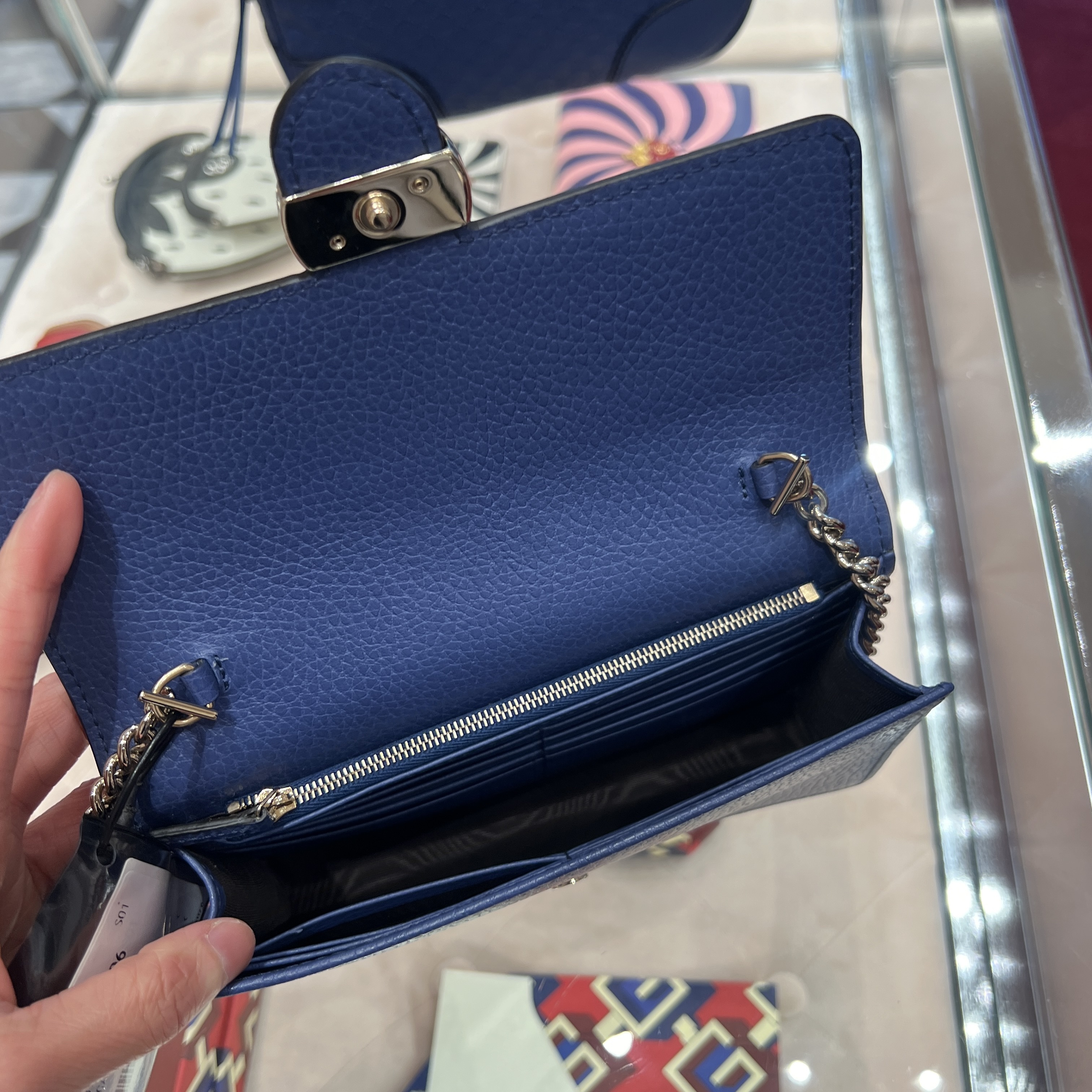 Gucci Interlocking 藍色woc鏈條包