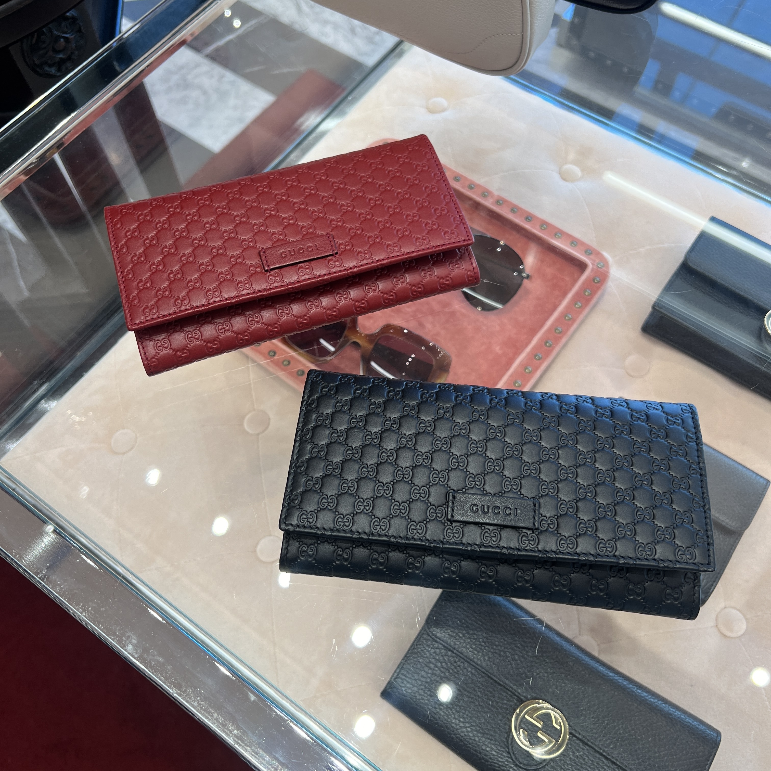 Gucci Wallet-古馳GG印花翻蓋長款錢包 - Black