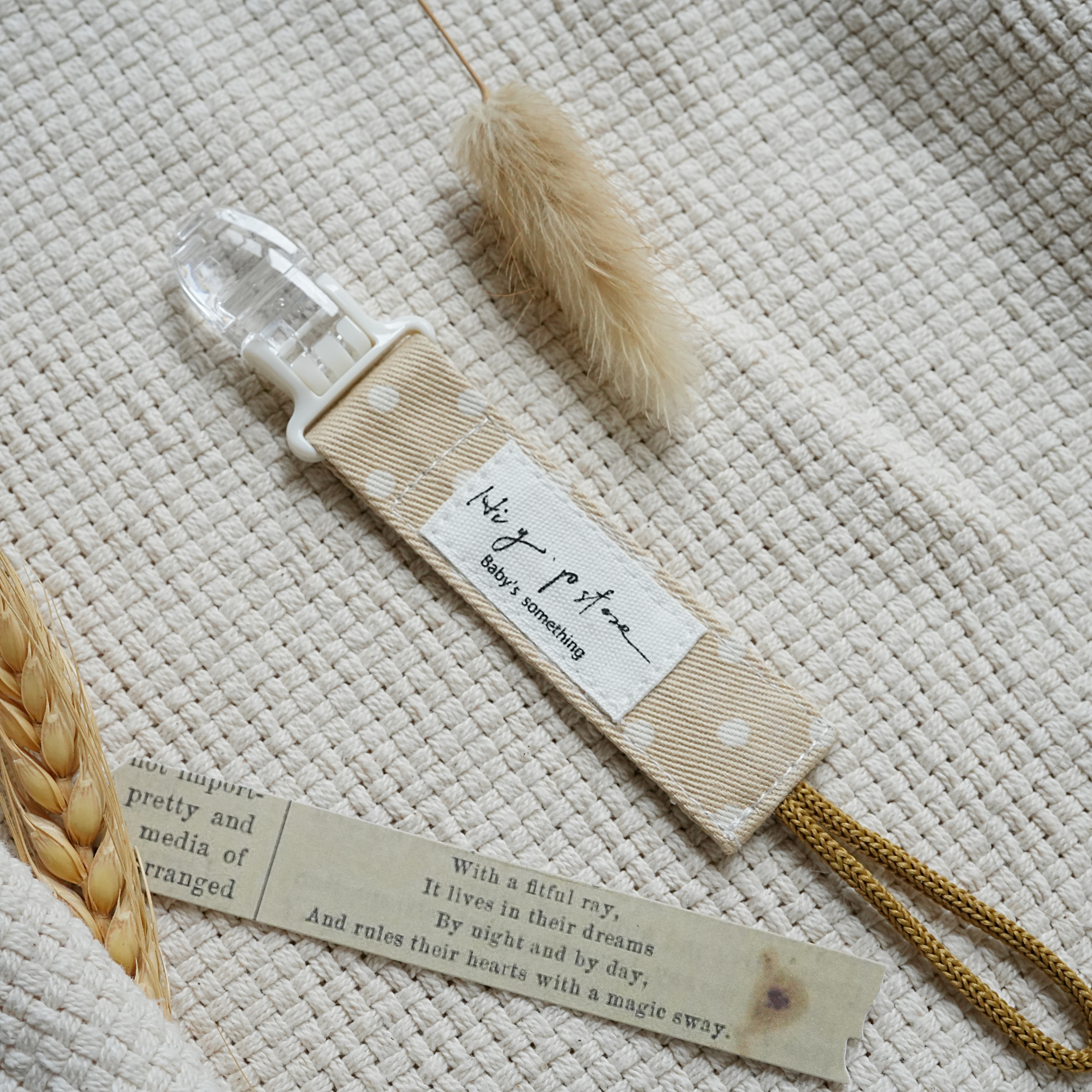 Hi Y.P store-短版鱷魚夾-卡其波點