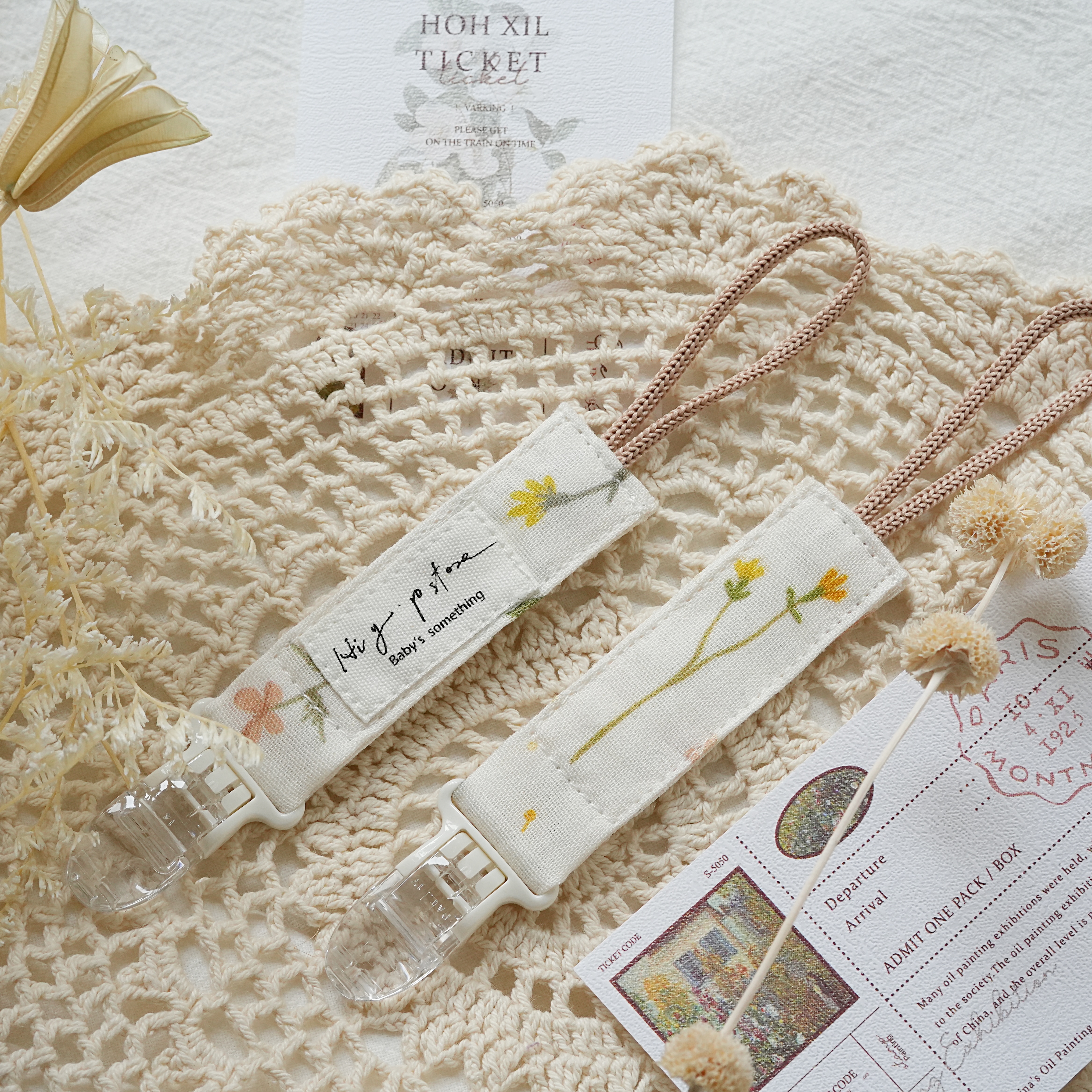 Hi Y.P store-短版鱷魚夾-獨家設計款-清新植花