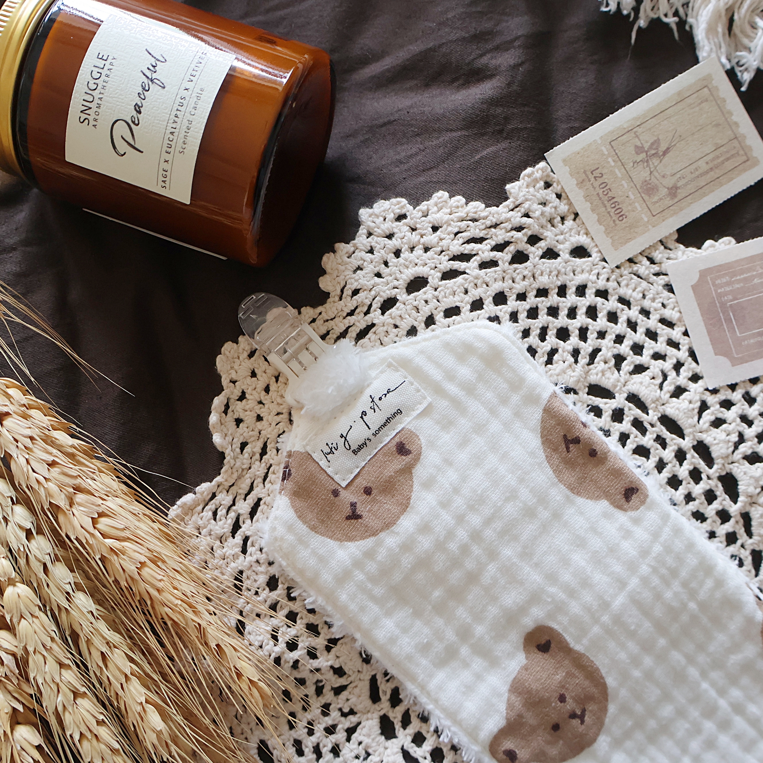 Hi Y.P store-手作手帕夾-卡其熊熊