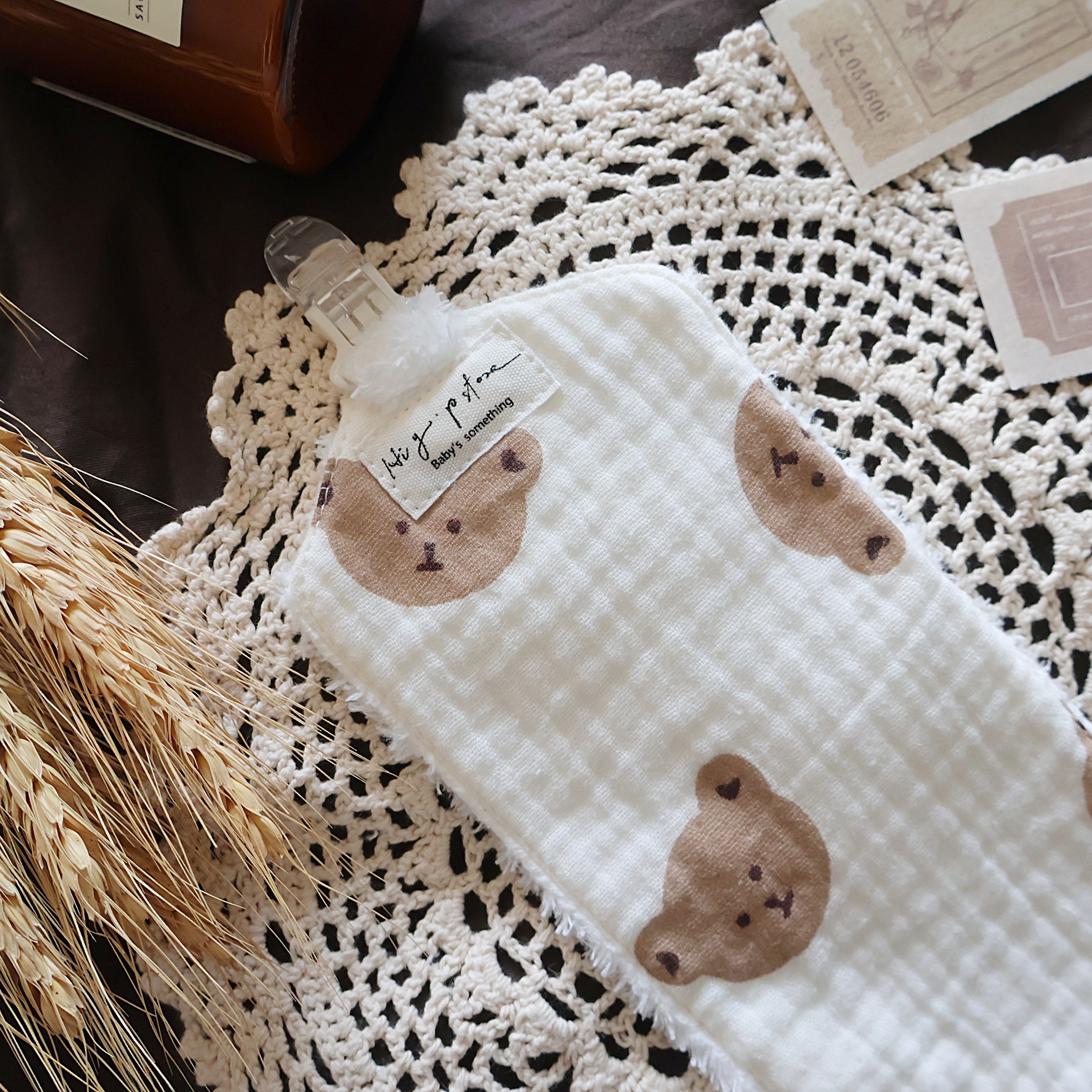 Hi Y.P store-手作手帕夾-卡其熊熊