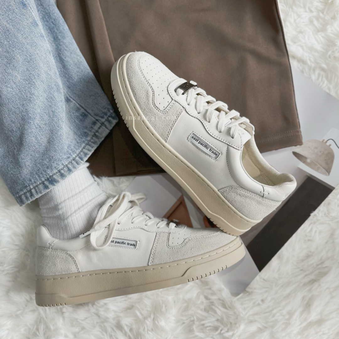 EAST PACIFIC TRADE 韓國 EPT COURT 牛皮休閒鞋 灰白拼色