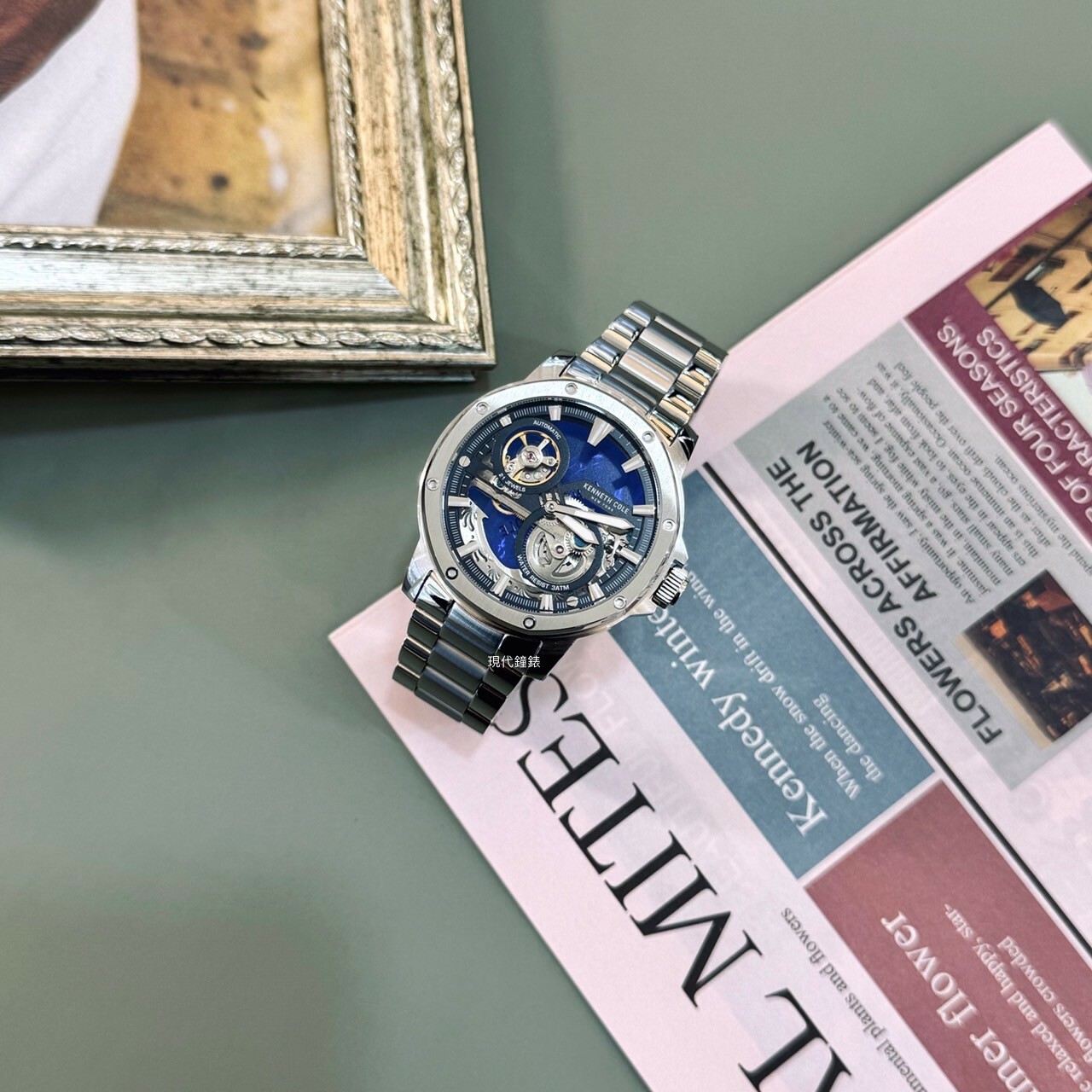 【KENNETH COLE】鏤空機芯機械男錶KCWGL0033705 44mm 現代鐘錶