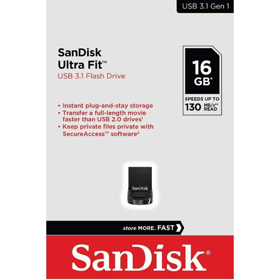 【SanDisk】ULTRA Fit USB3.1 隨身碟 CZ430 130MB 16G
