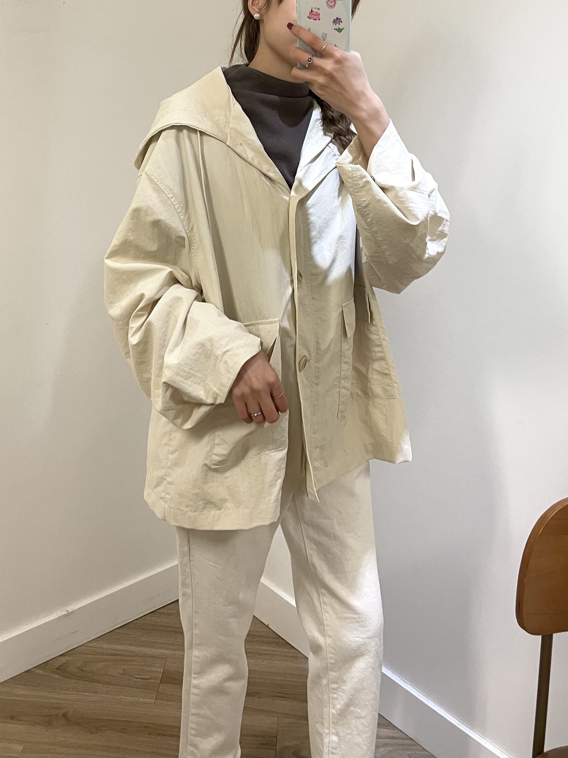 ❲現貨❳ 必須入坑簡潔連帽中長風衣 (2色)