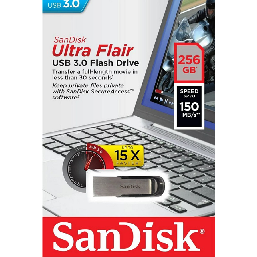 【SanDisk】256G ULTRA FLAIR CZ73 150MB USB3.0 隨身碟