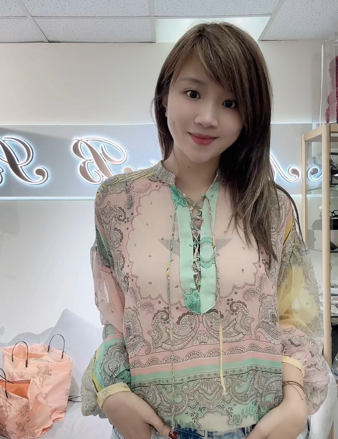 Twinset 民族風綁帶襯衣 -M