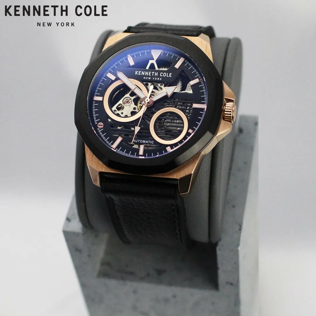 【KENNETH COLE】 鏤空機芯機械皮革男錶KCWGR0013603 45mm 現代鐘錶