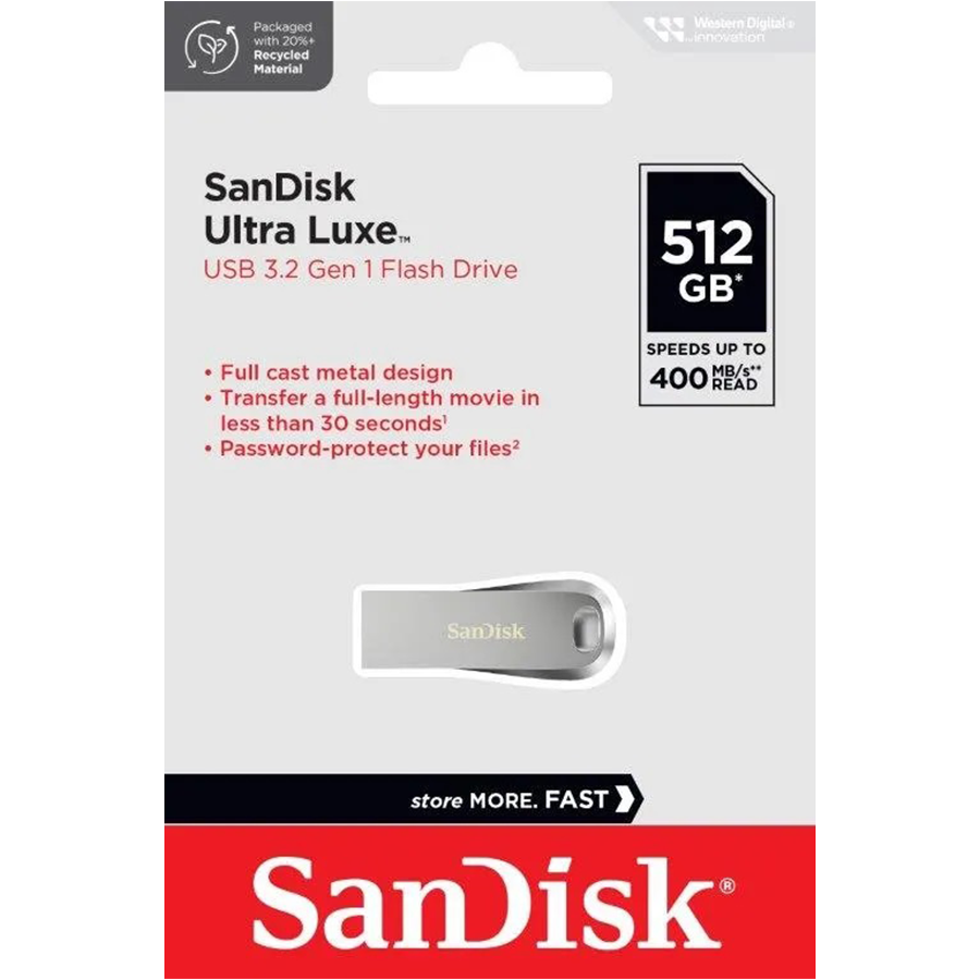 【SanDisk】Ultra Luxe USB 3.1 隨身碟 CZ7 512G
