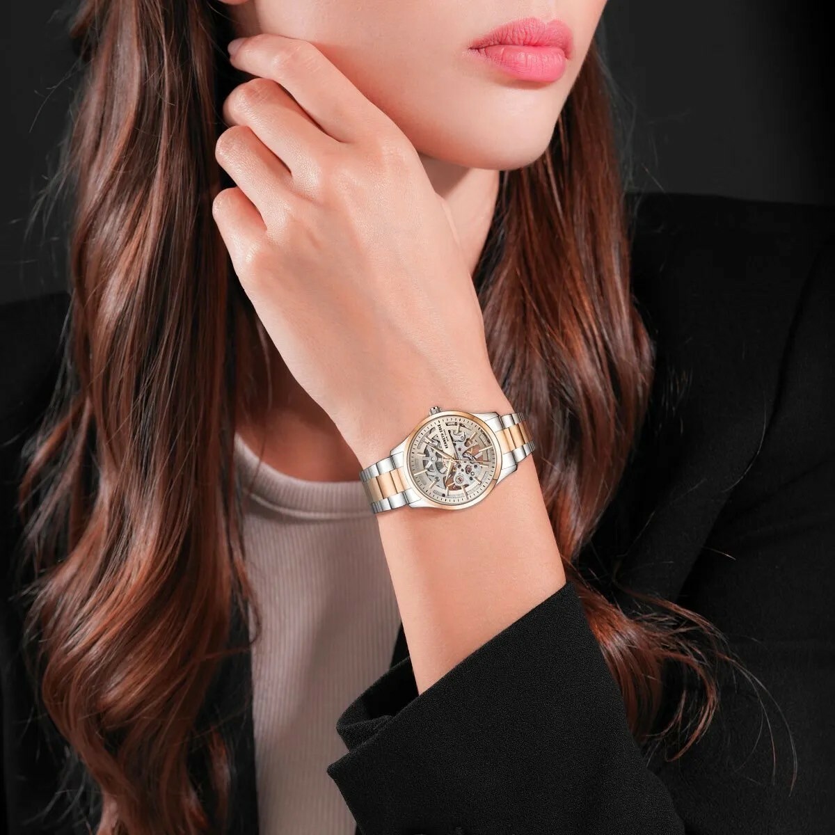 【KENNETH COLE】鏤空機芯機械女錶KCWLL0031504 34mm 現代鐘錶