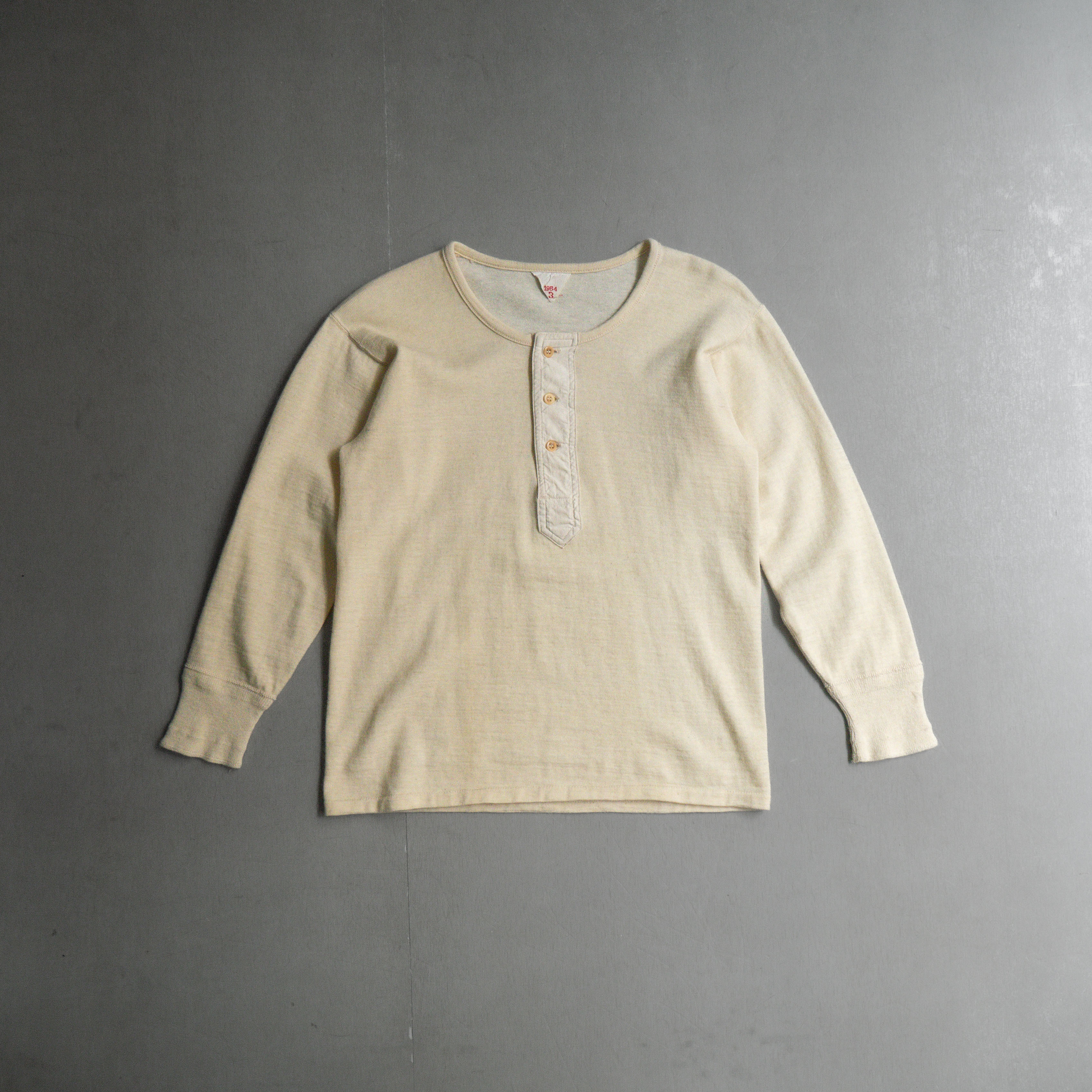 50S FRENCH ARMY HENLEY UNDERSHIRT 法軍 米白 羊毛 亨利領 長袖 內衣