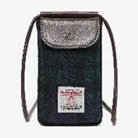 [S] FILA HARRIS TWEED CELLPHONE MINI BAG,BLACK, FS3BCE6343XDNA (SFL410)