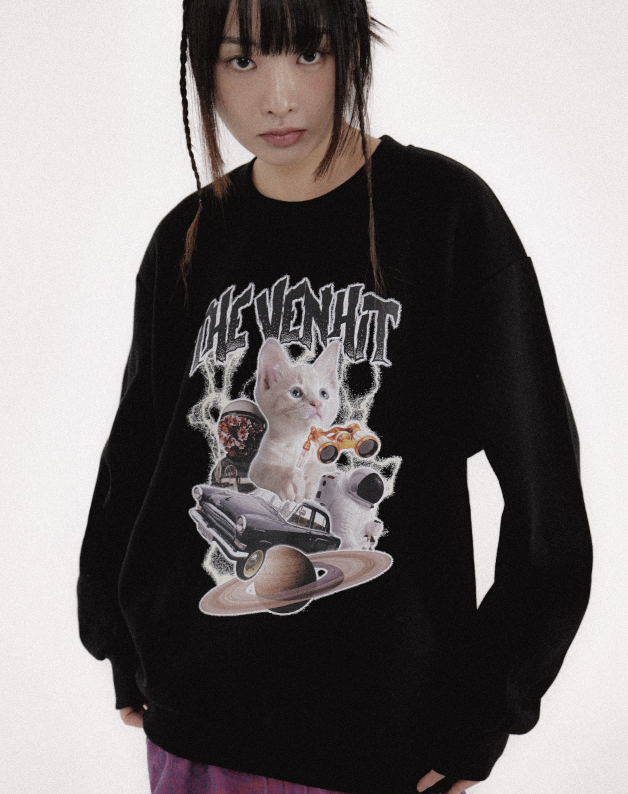 VENHIT Space Cat Sweatshirt