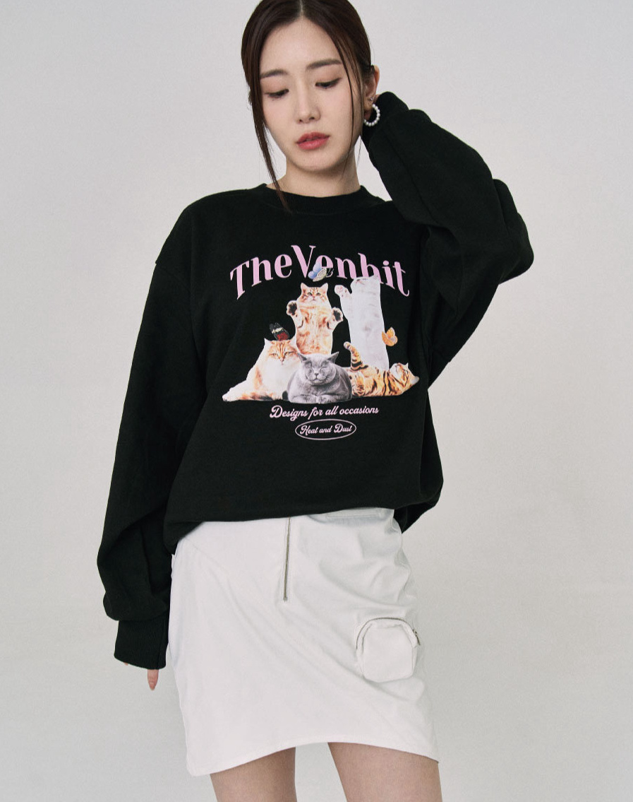 VENHIT Butterfly Cat Sweatshirt