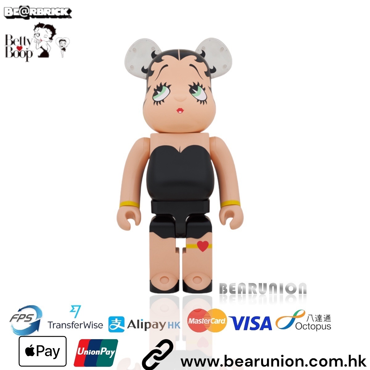🥇現貨🥇Bearbrick 1000% Betty loop black ver