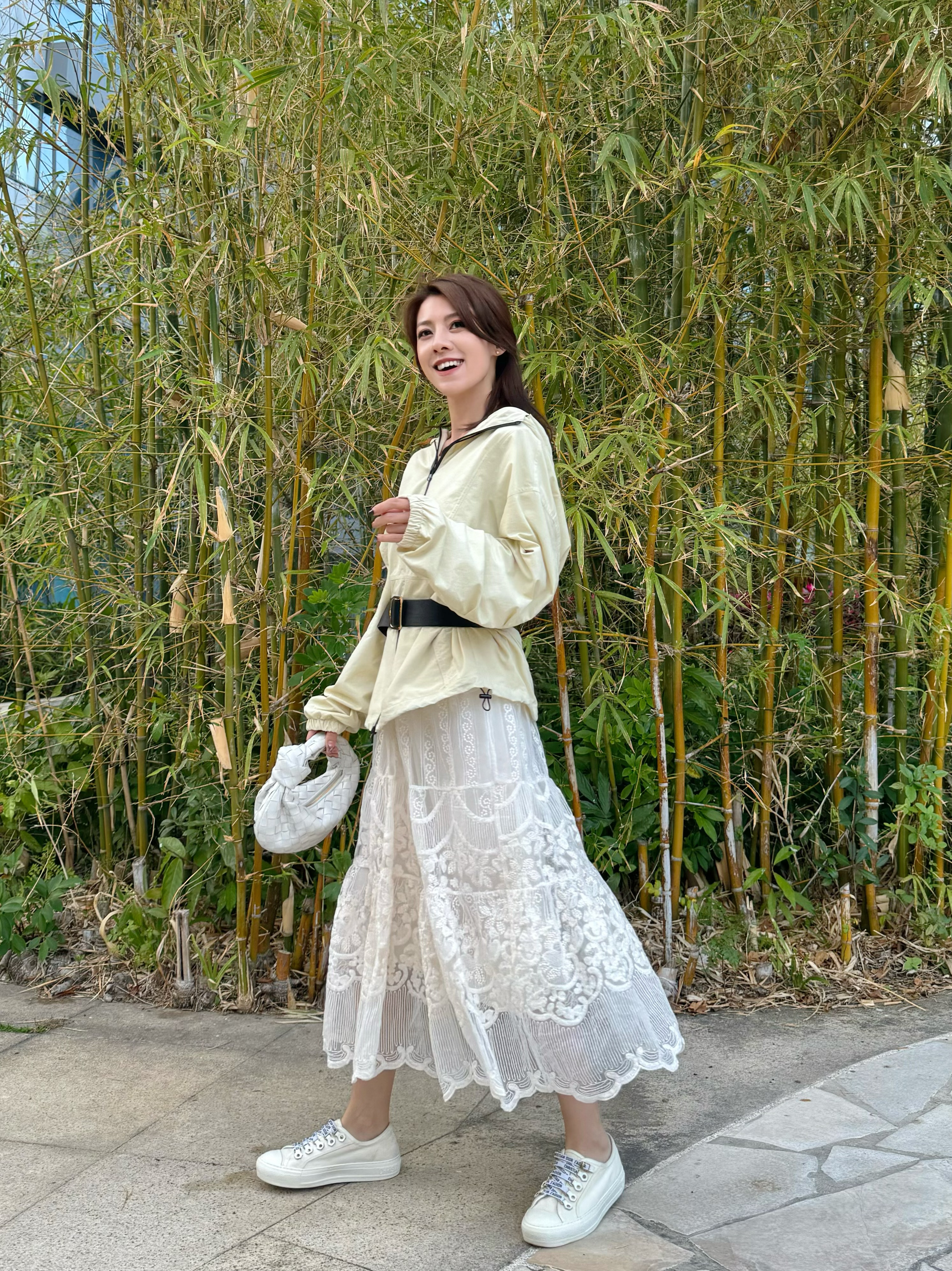 Lace Panel Midi Skirt_SK225L33