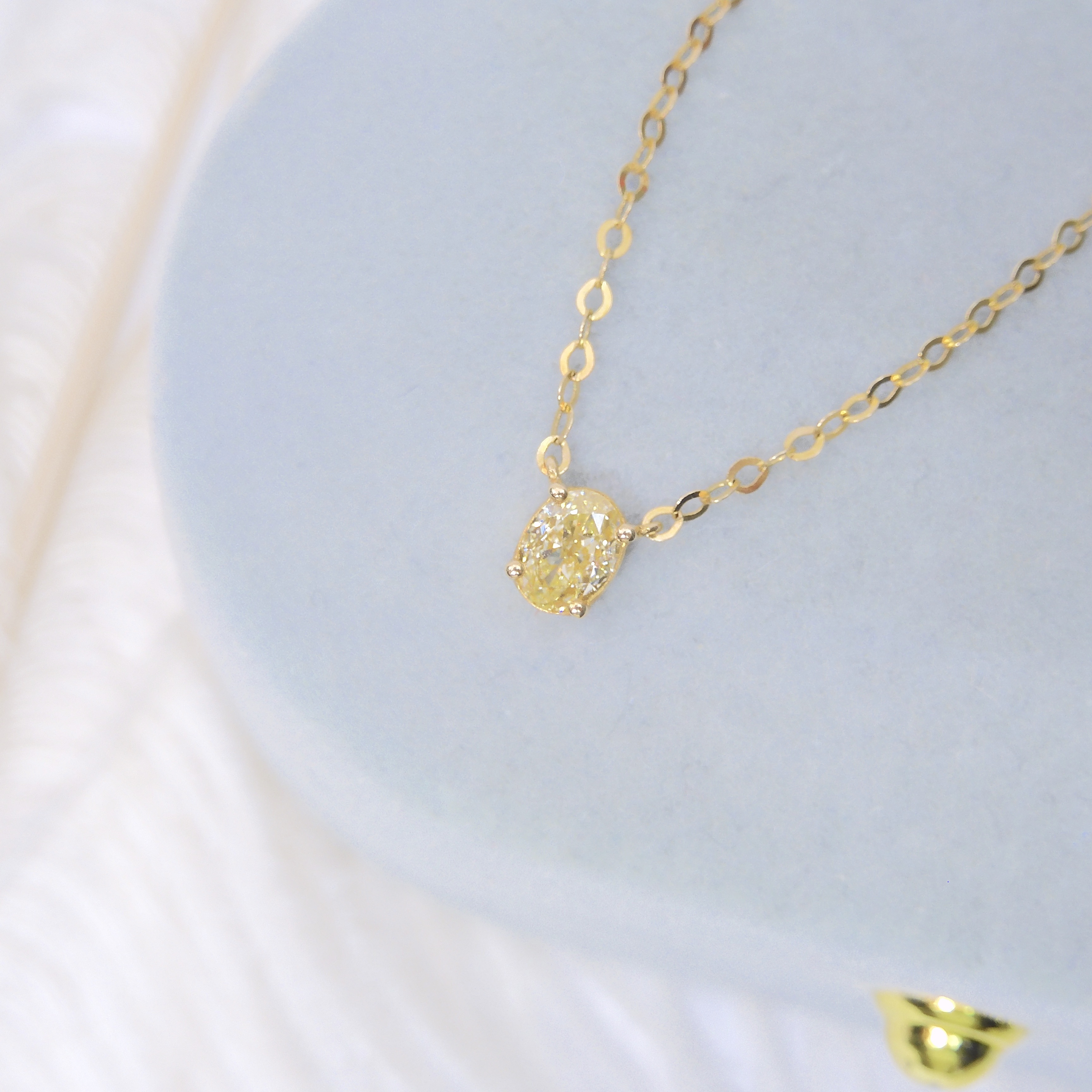 18K Gold 0.27ct Yellow Diamond Necklace