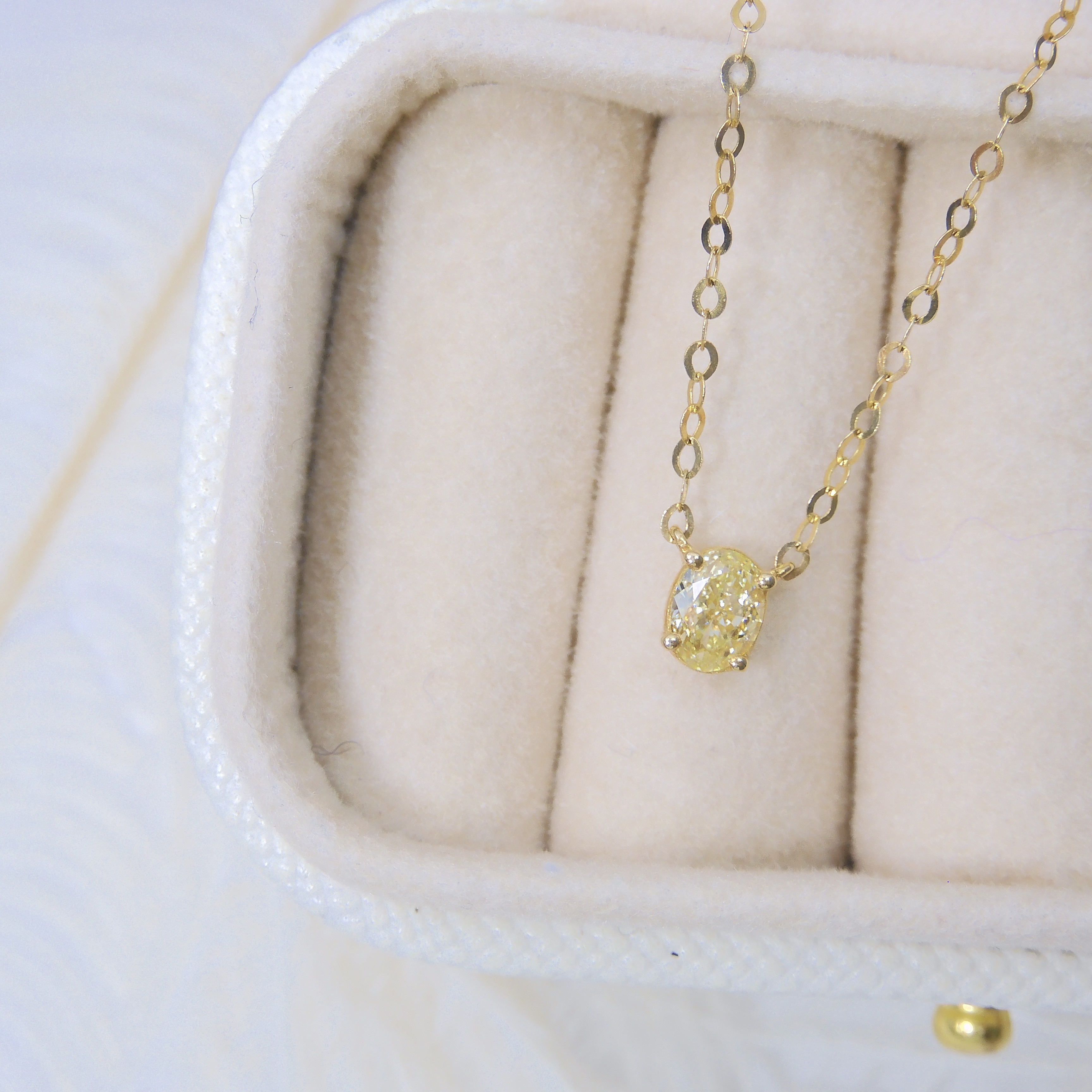 18K金 0.27ct 黃鑽項鏈